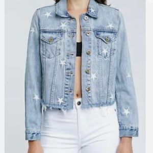 PISTOLA Cropped Jean Jacket w Stars